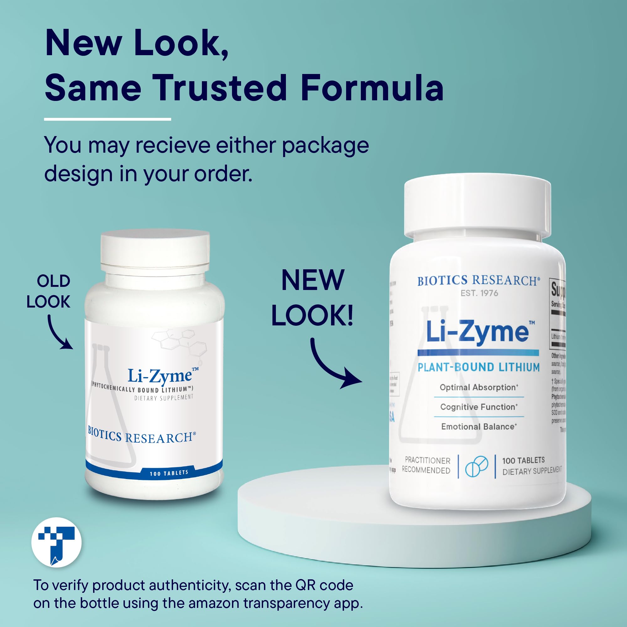 Biotics Li Zyme 50 mcg product packaging and branding