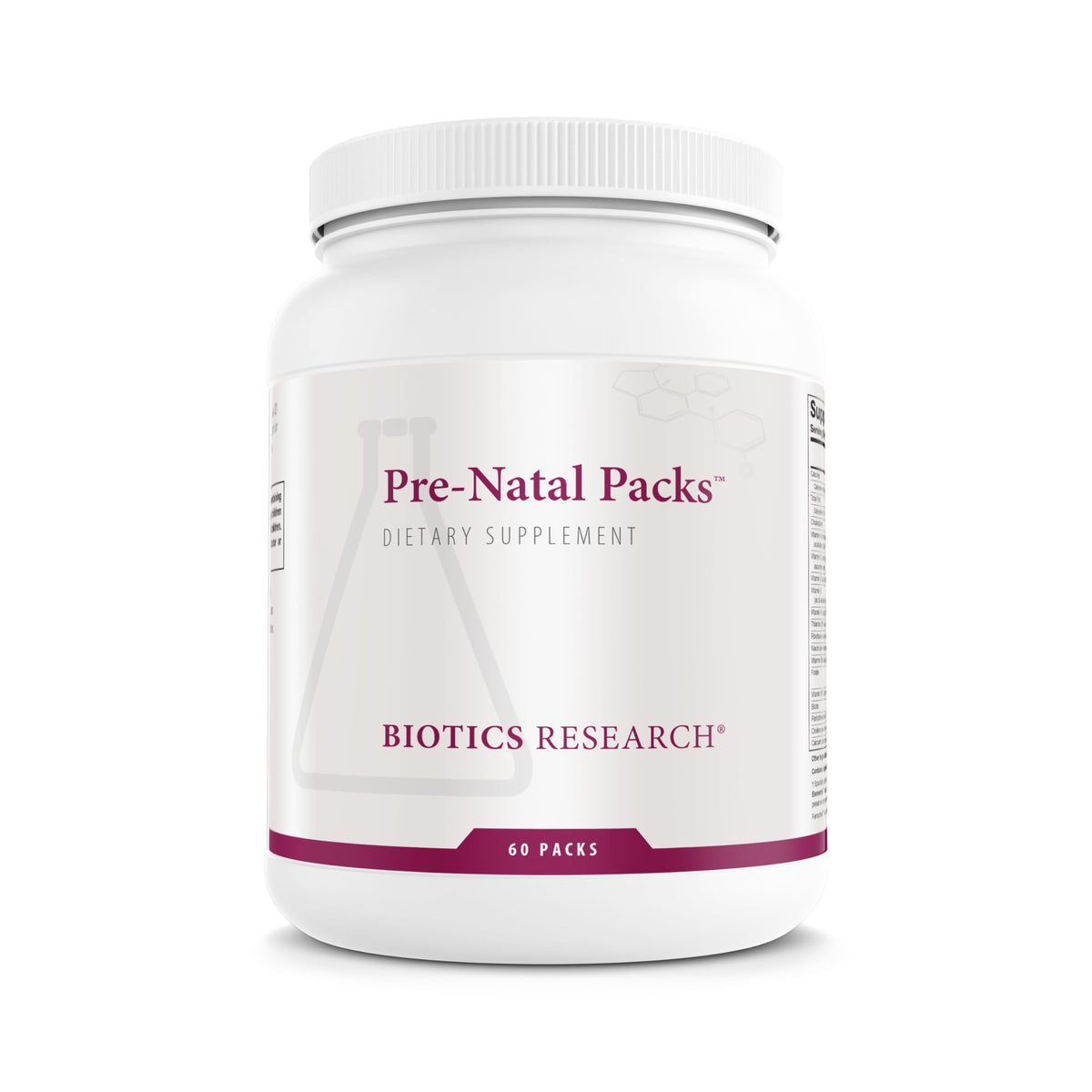 Biotics Pre Natal Packs bottle with packaging
