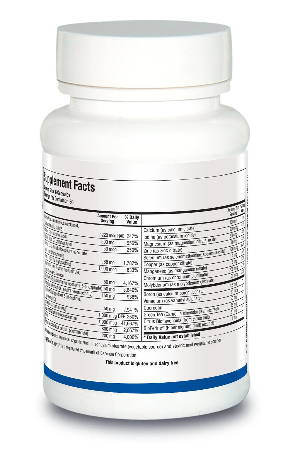 Close-up of Biotics Research Pro Multi Plus ingredients