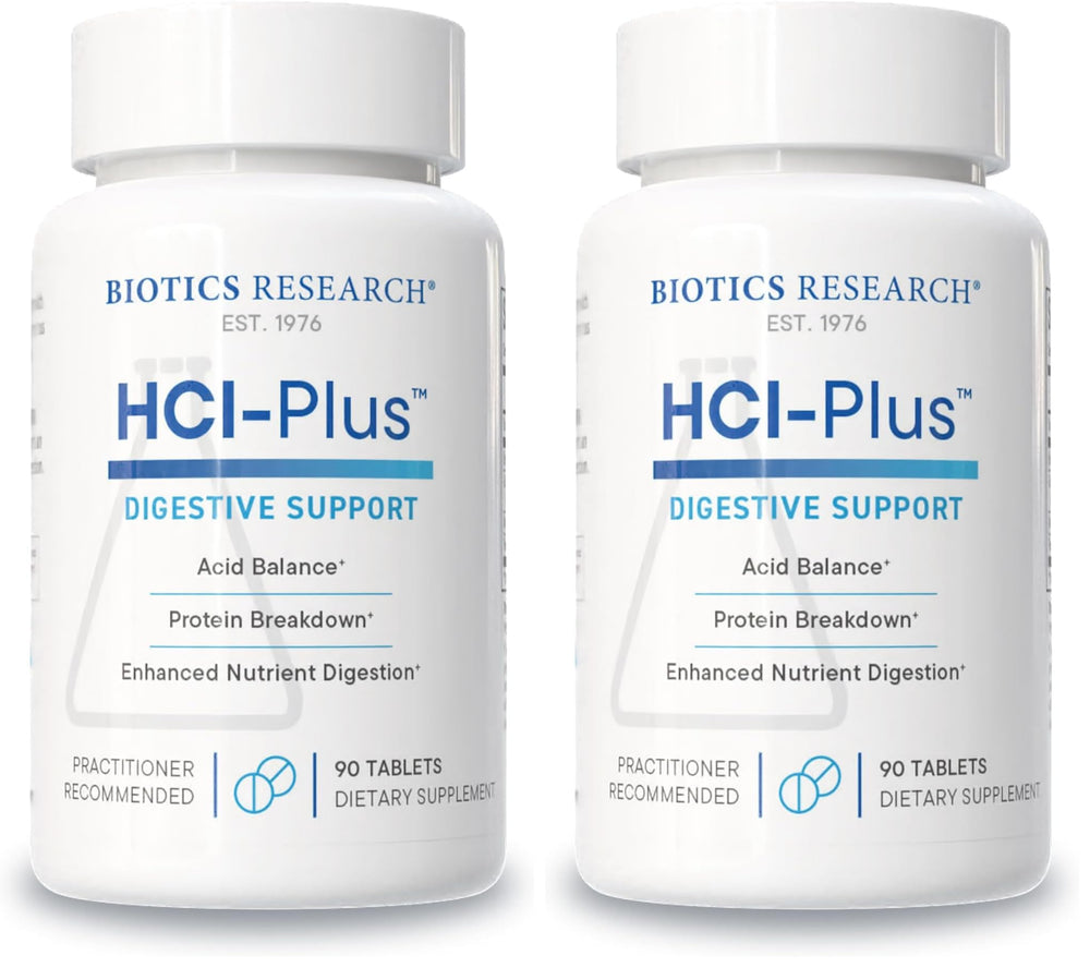 Biotics Research HCl Plus bottle with front label