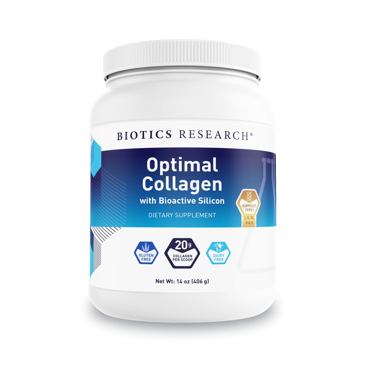 Packaging front of Biotics Research Optimal Collagen