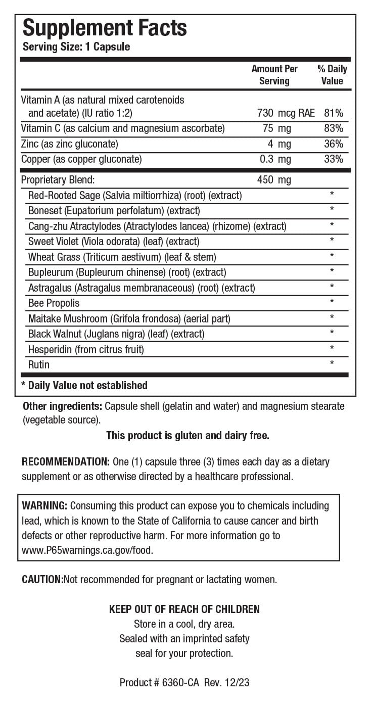 Side view of Biotics Research UltraVir-X bottle