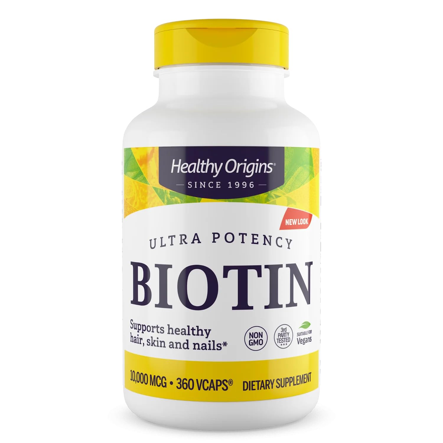 Healthy Origins Biotin 10,000 mcg bottle – USP Grade, Non-GMO, Gluten Free