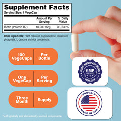 Biotin 10,000 mcg VegeCaps capsules