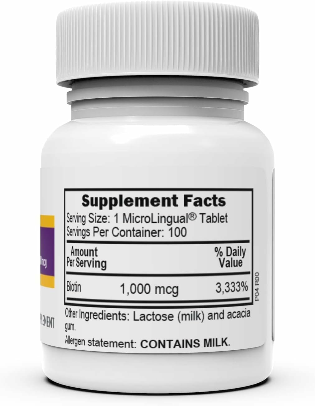 Biotin 1000 mcg dissolving under the tongue with rapid absorption.