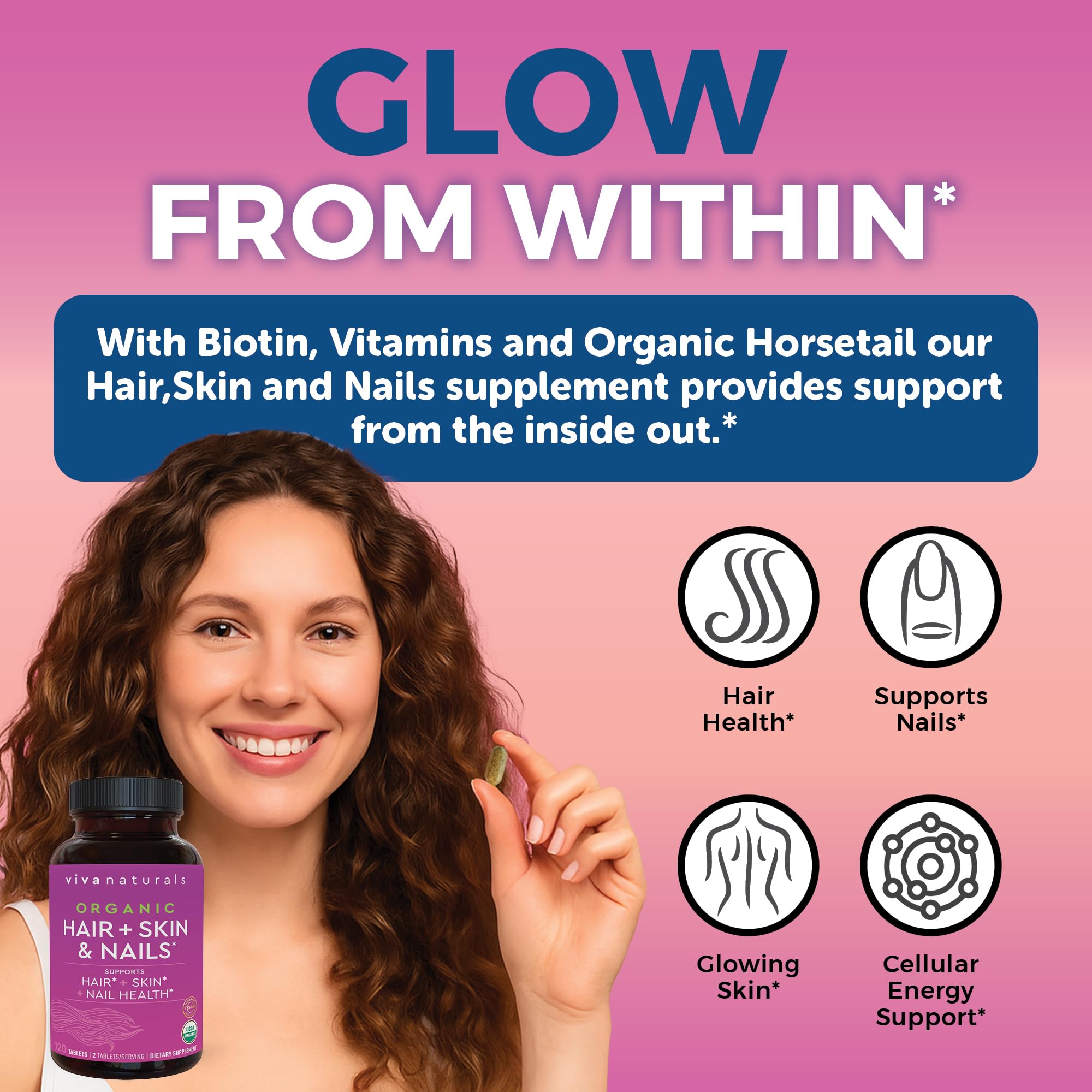 Easy-to-swallow Biotin 5000 mcg daily tablets