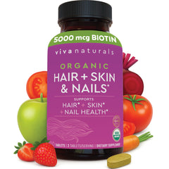 Bottle of Biotin 5000 mcg hair, skin and nails for women, 120 count