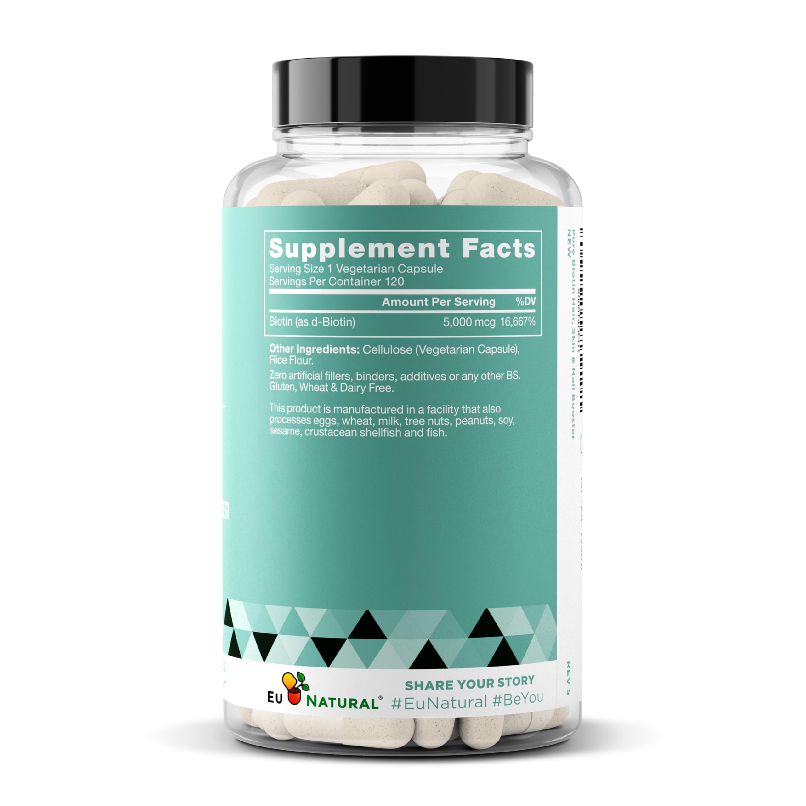 Lifestyle image of healthy hair and nails with Biotin 5000 mcg product