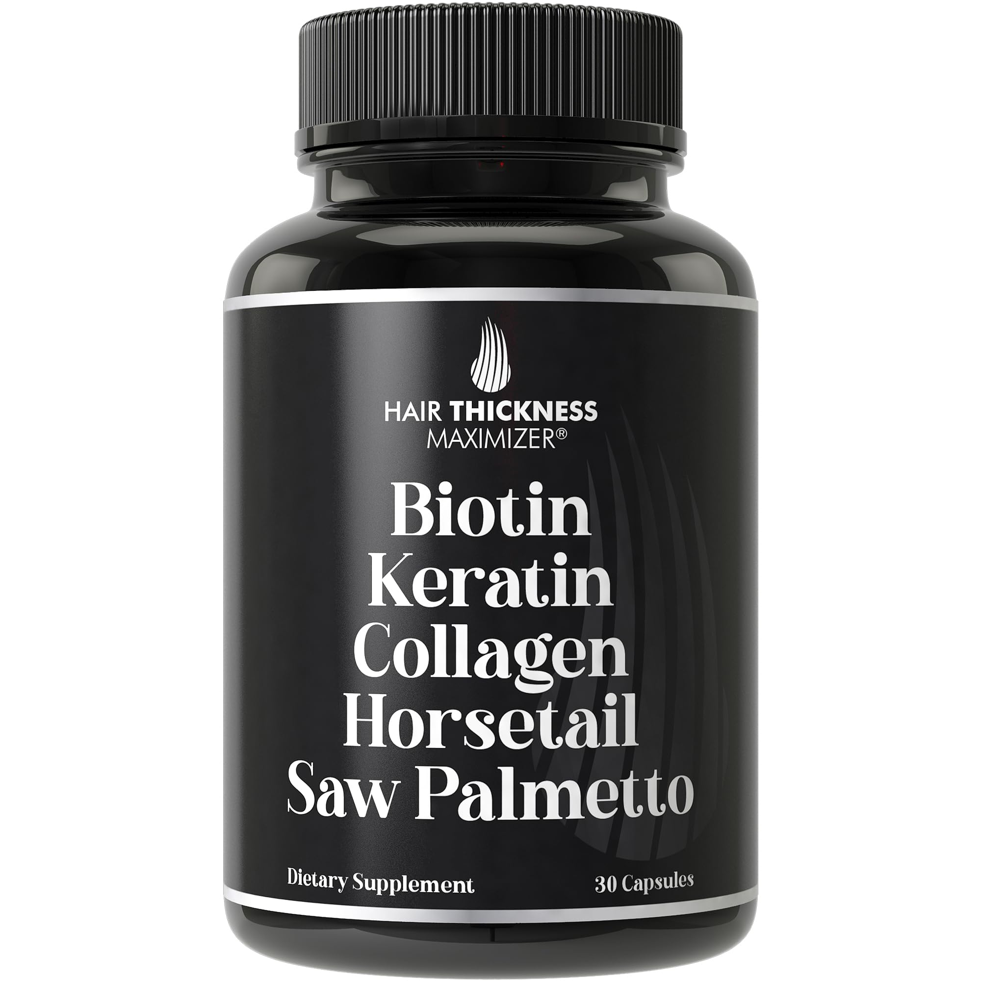 Biotin 5000mcg, Keratin, Collagen, Horsetail & Saw Palmetto capsules - 5-in-1 hair growth supplement