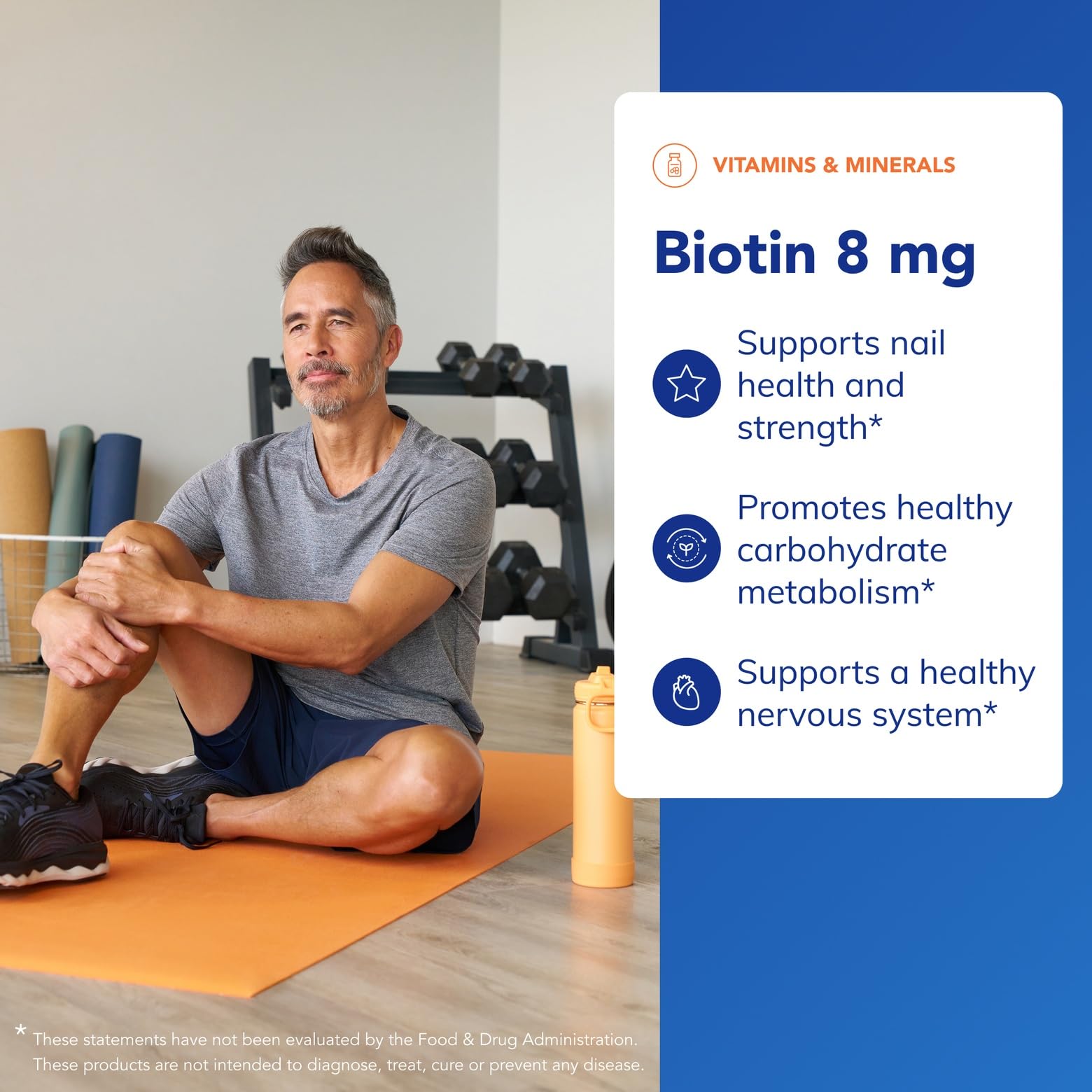Biotin 8 mg capsules for hair, skin and nails