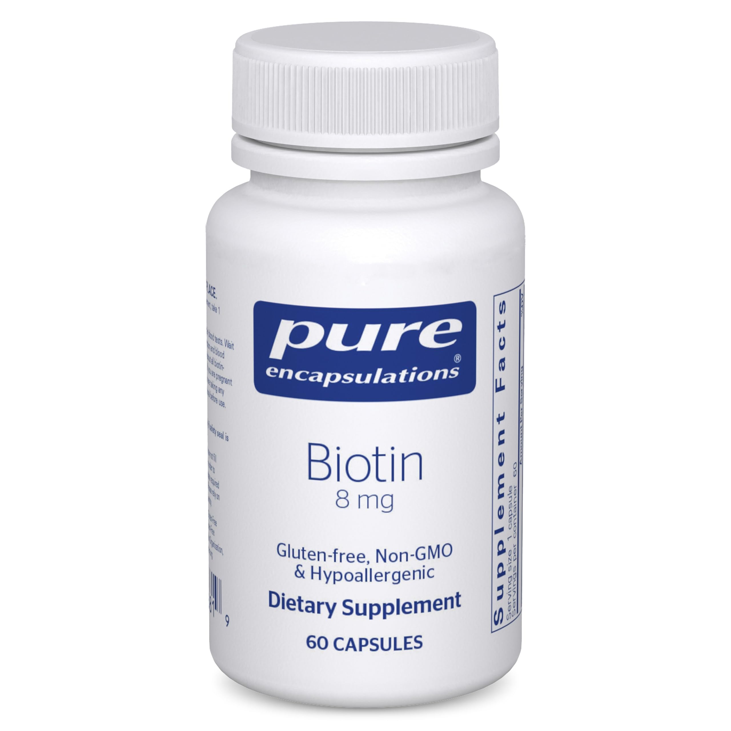 Pure Encapsulations Biotin 8 mg bottle label