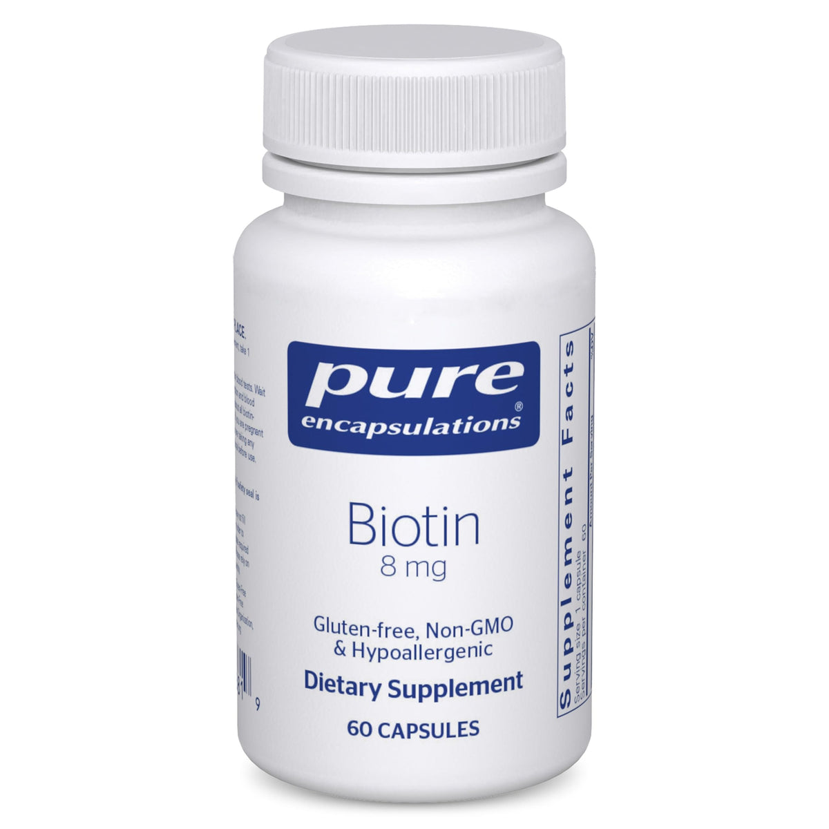 Pure Encapsulations Biotin 8 mg bottle label