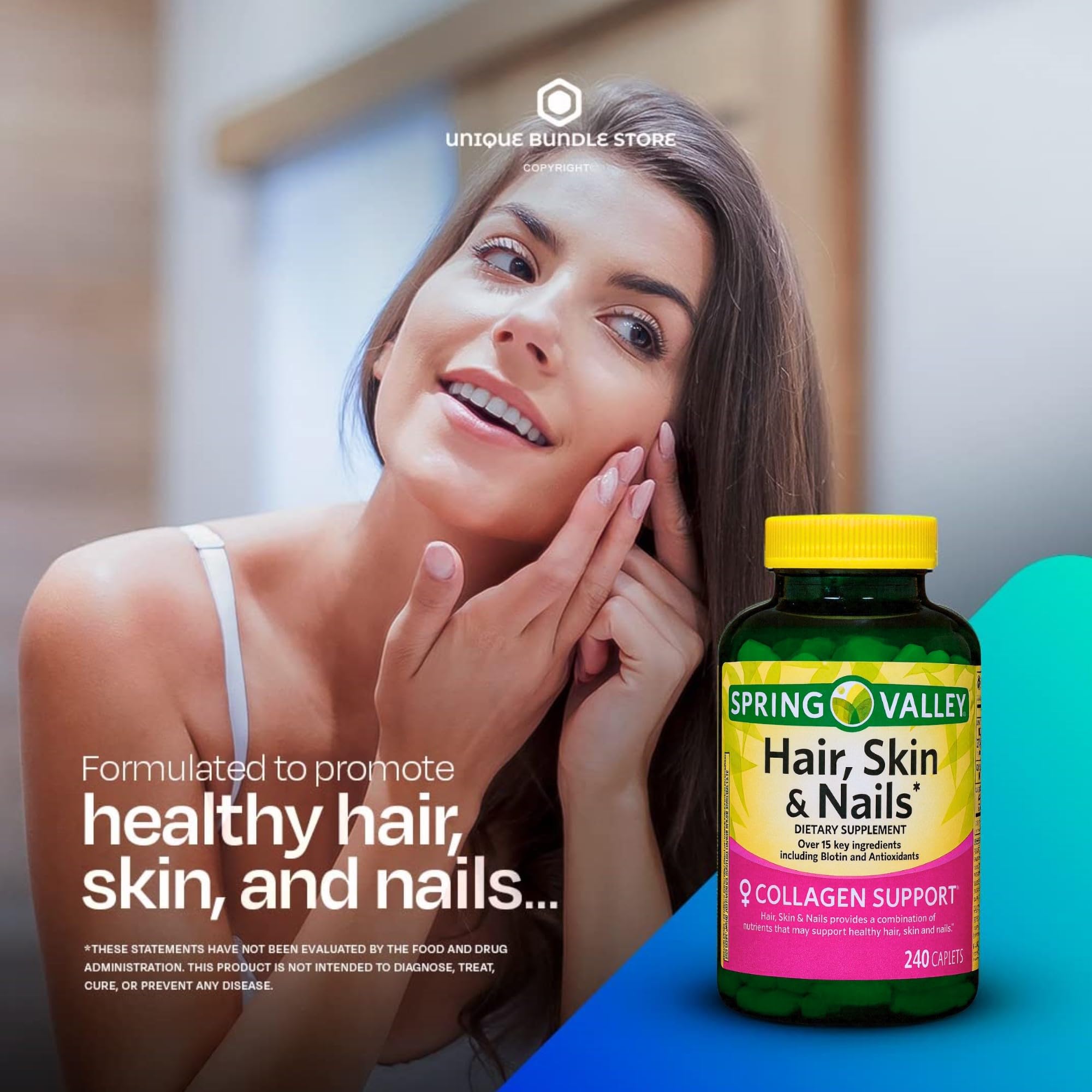 Biotin, collagen, vitamin D3, calcium and antioxidants ingredient highlights
