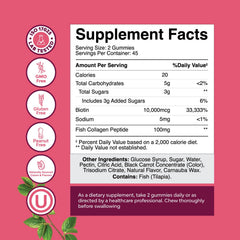 Biotin and marine collagen gummies for women's hair growth
