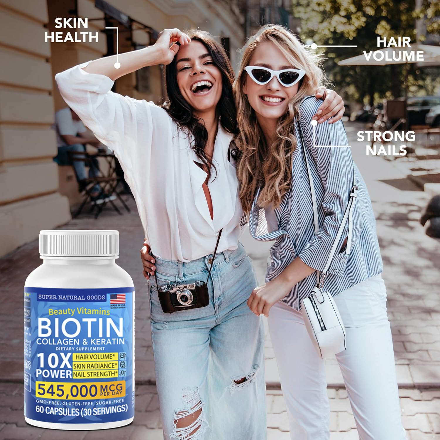 Biotin, collagen and keratin with folate hair growth capsules - image 2