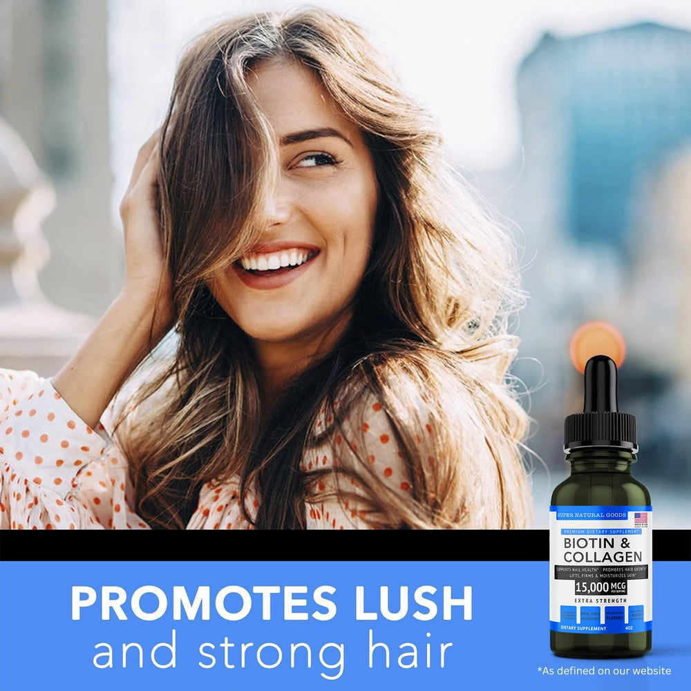 Close-up of Biotin & Collagen vitamins label