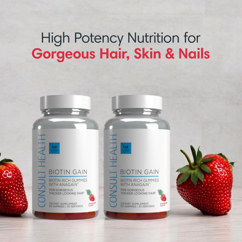 Healthy hair, skin and nails concept with Biotin GAIN