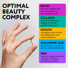 Close-up of biotin hair growth capsules