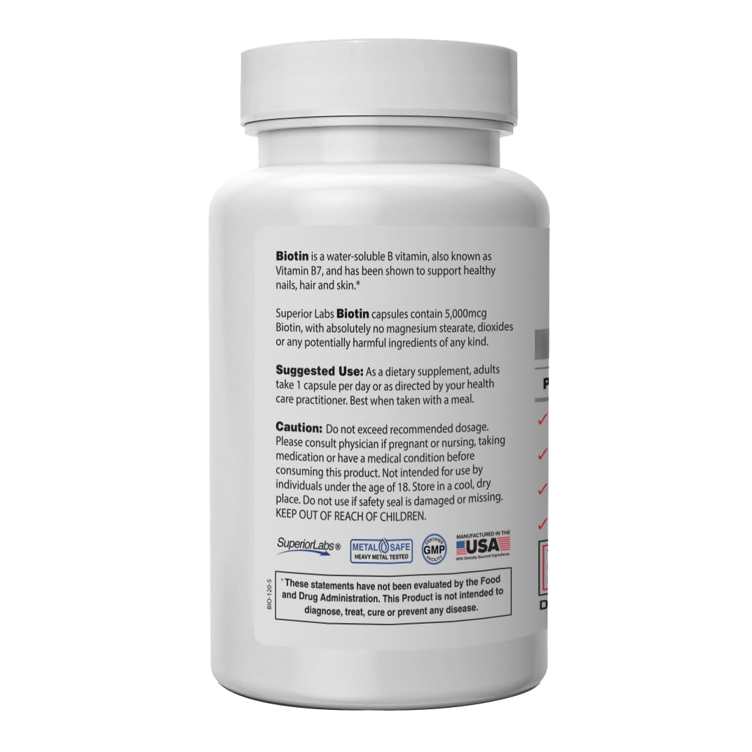 Biotin Non-GMO supplement bottle label