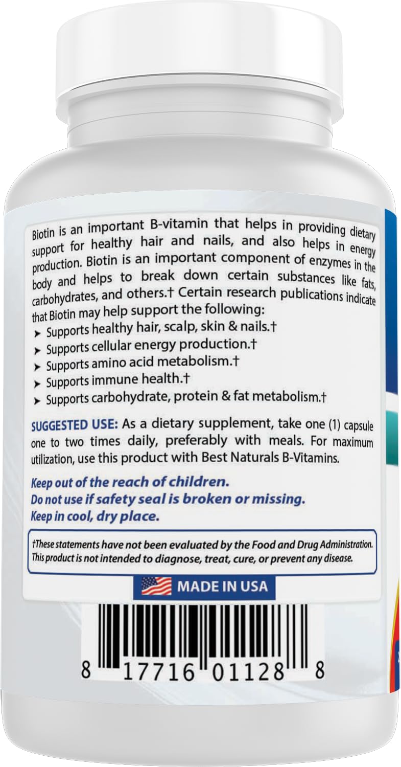 Biotin 10000 mcg nutrition facts label