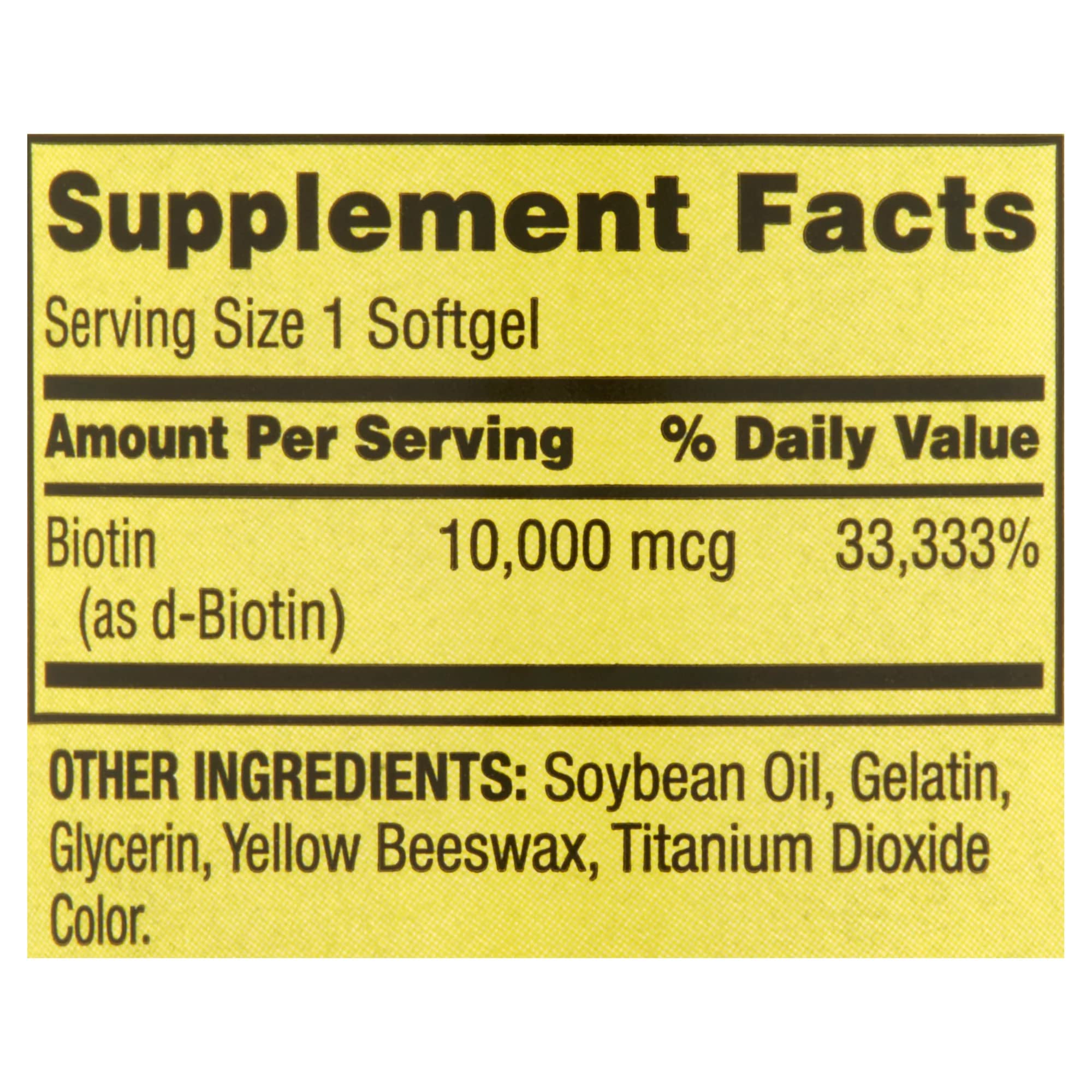 Biotin softgels, easy to swallow