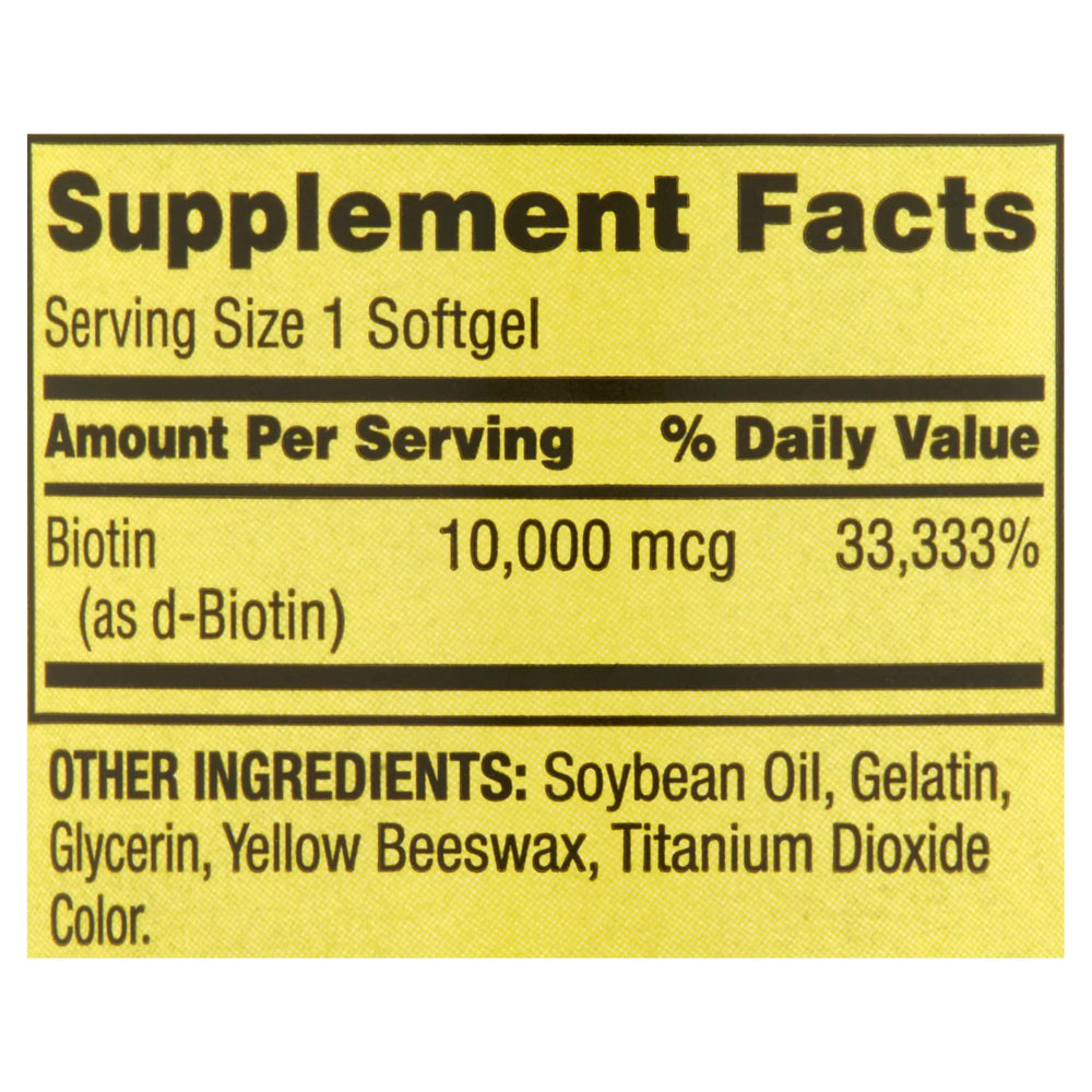 Biotin softgels, easy to swallow
