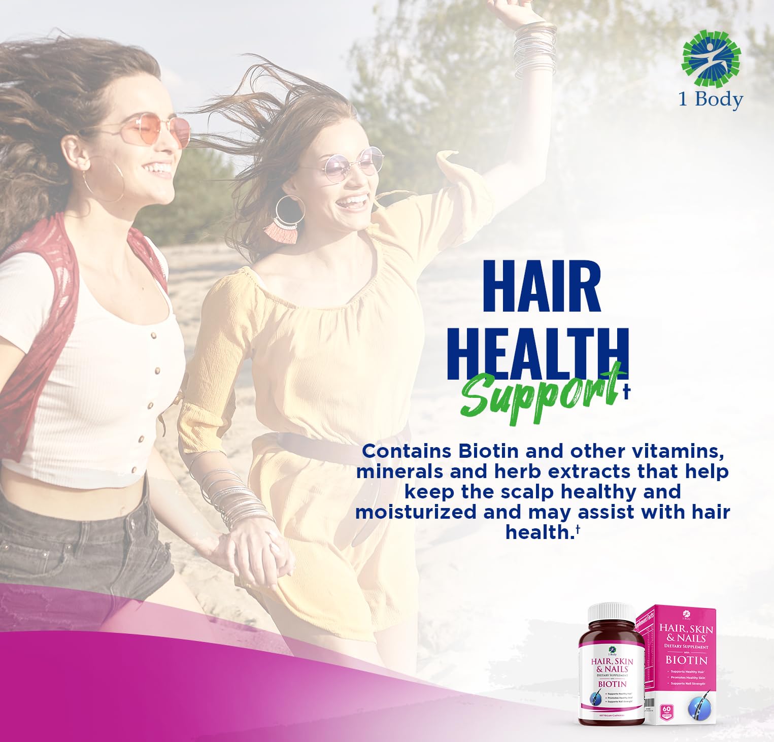 Biotin vitamin supplement bottle