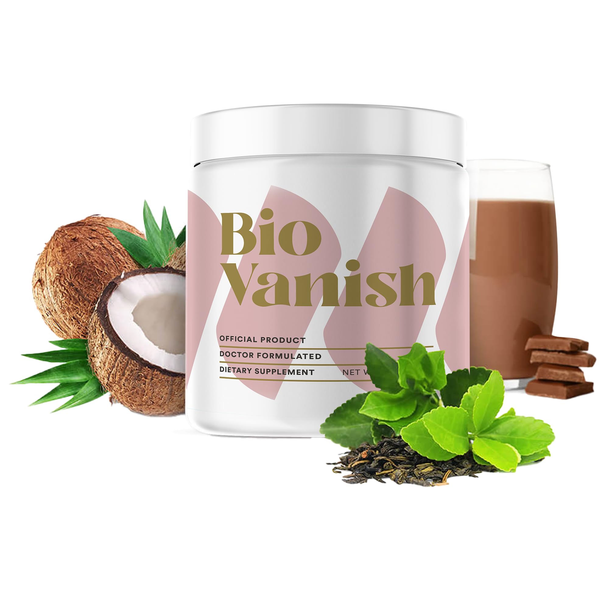 Front view of BioVanish Keto Activate Cocoa Drink container showing label