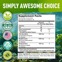 Bladderwrack seaweed next to Sea Moss Gummies