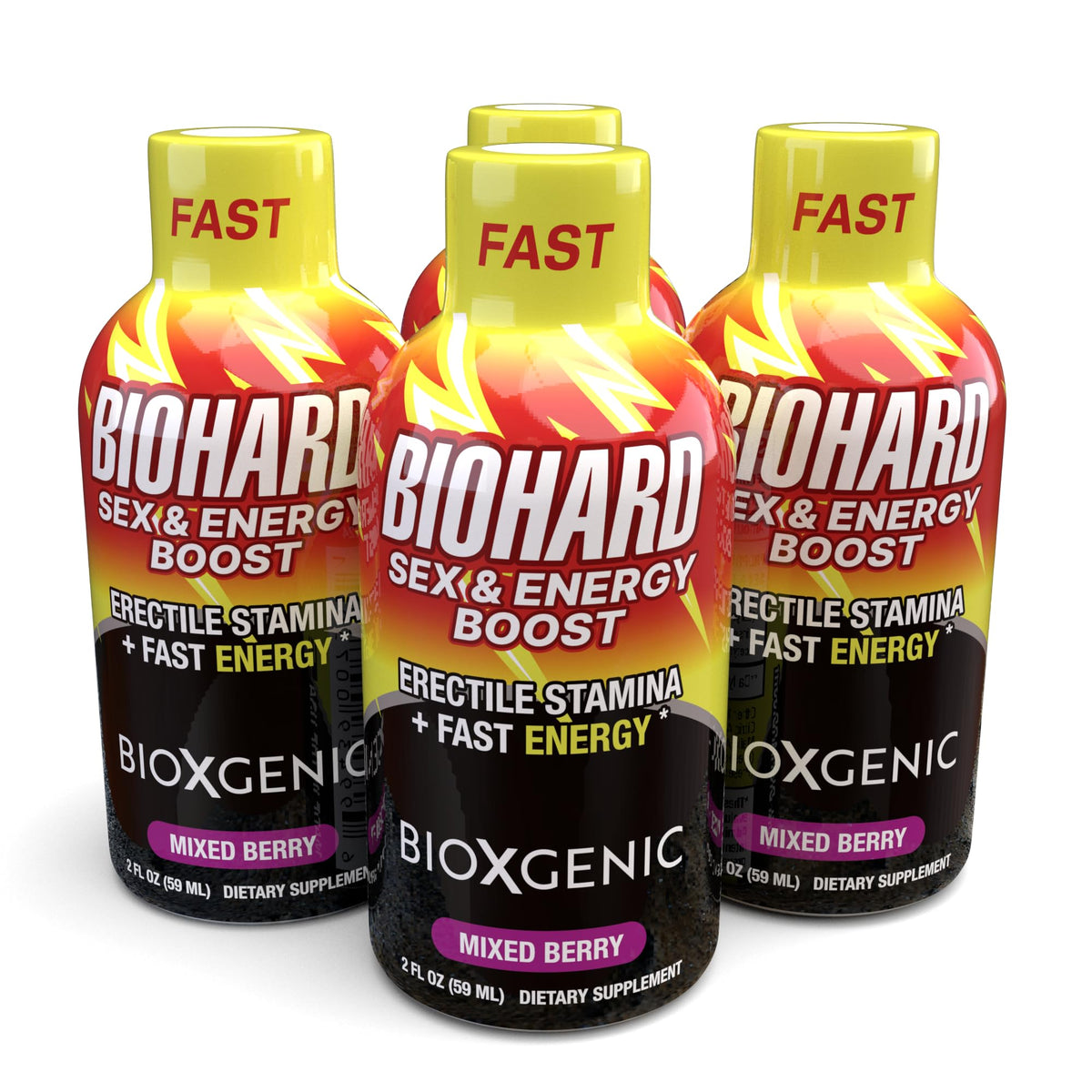 Front view of Bioxgenic BIOHARD Mixed Berry bottle, 2 fl oz