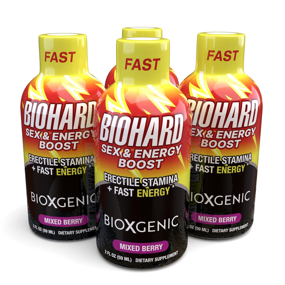 Bioxgenic BIOHARD bottle with pour to illustrate quick energy on demand.