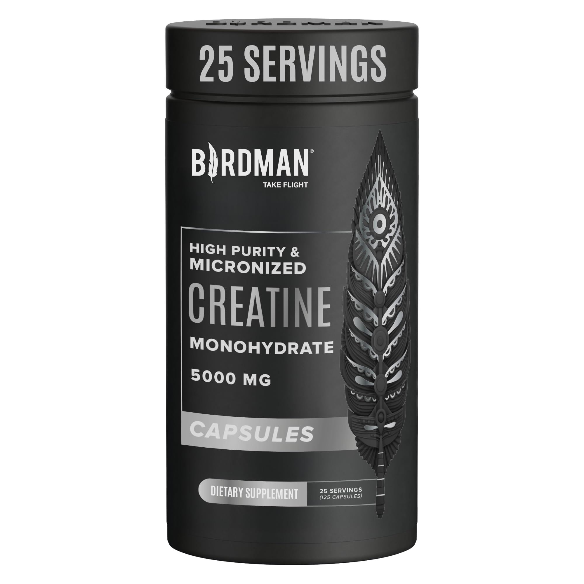 BIRDMAN Micronized Creatine Monohydrate Capsules bottle - hero image