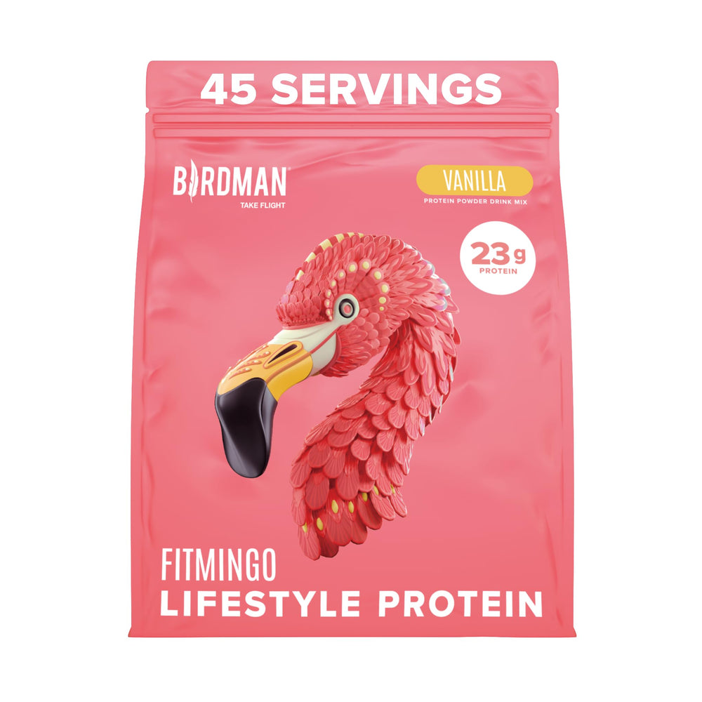BIRDMAN Fitmingo front packaging showing blueberry flavor and benefits