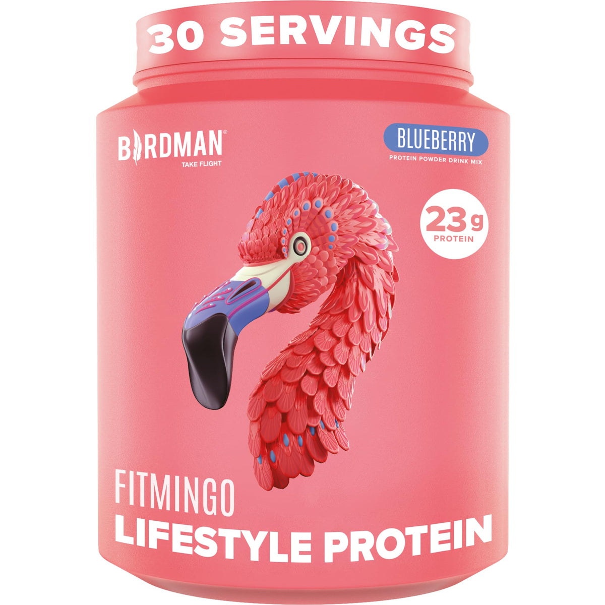 BIRDMAN Fitmingo front packaging showing blueberry flavour and benefits