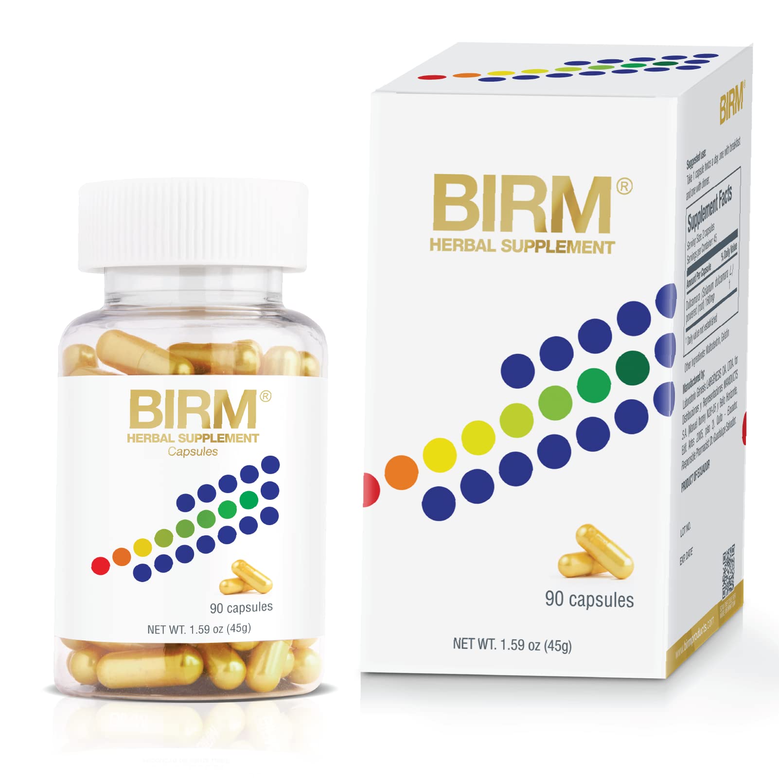 Close-up view of BIRM capsules