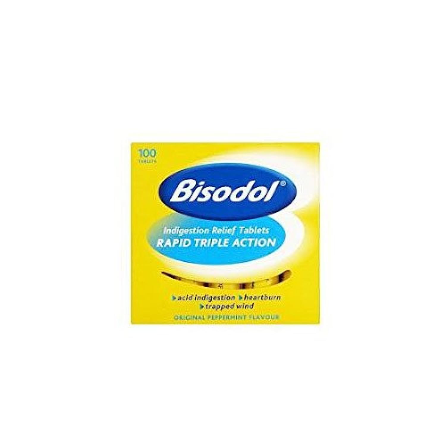 Bisodol Indigestion Relief Tablets 100 front view