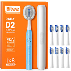 Bitvae ADA-Approved electric toothbrush in sky blue with travel case