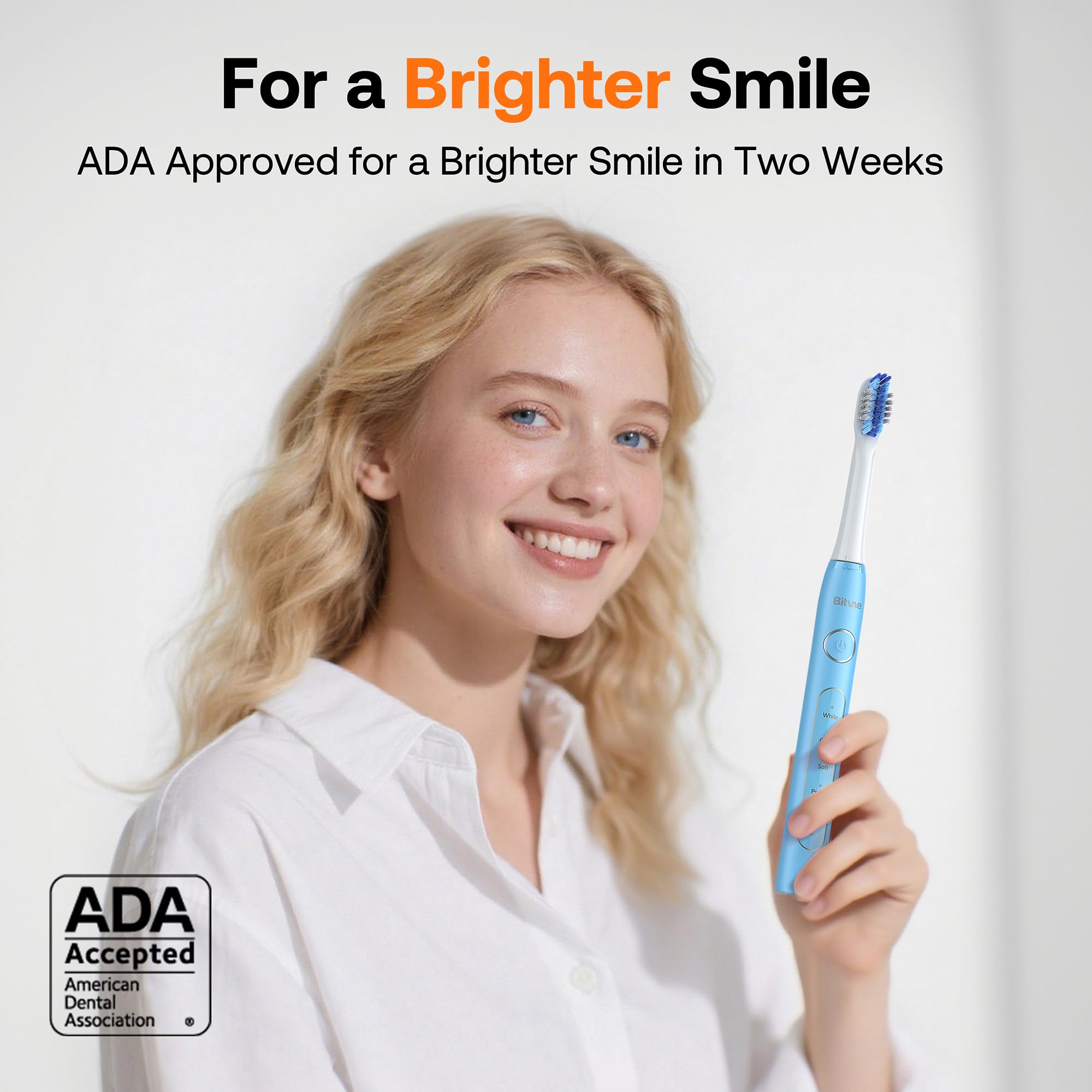 Bitvae ADA-Approved electric toothbrush with travel case (sky blue)