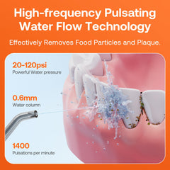 C5 cordless water flosser with multiple nozzles and storage