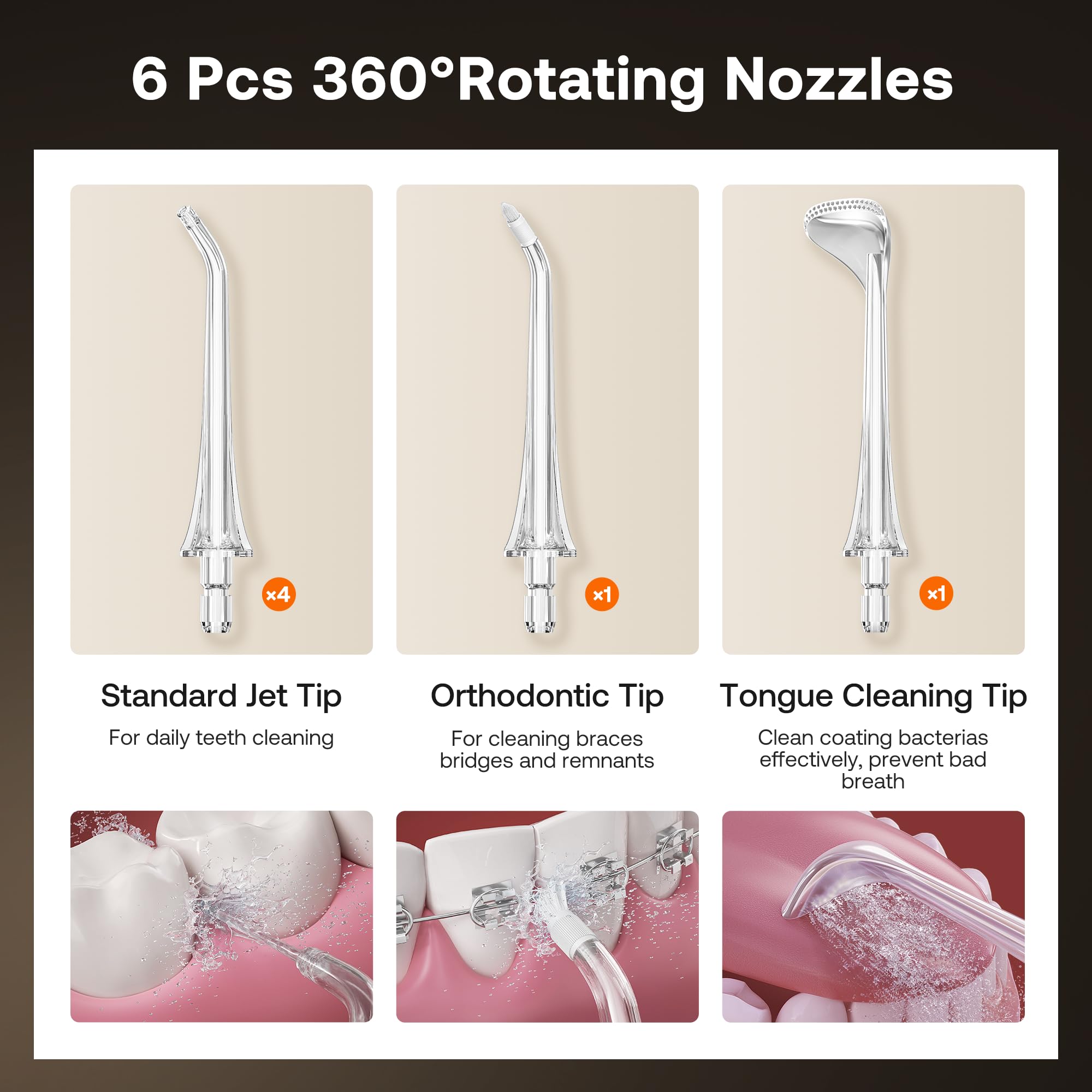 Travel-ready compact cordless water flossing device Bitvae C6