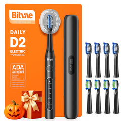 Bitvae D2 ADA-approved electric toothbrush front view in shadow black