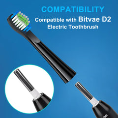 Close-up of Bitvae D2 replacement head bristles