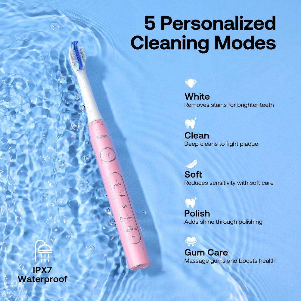 2-minute smart timer on Bitvae D2 toothbrush with quadrant reminders