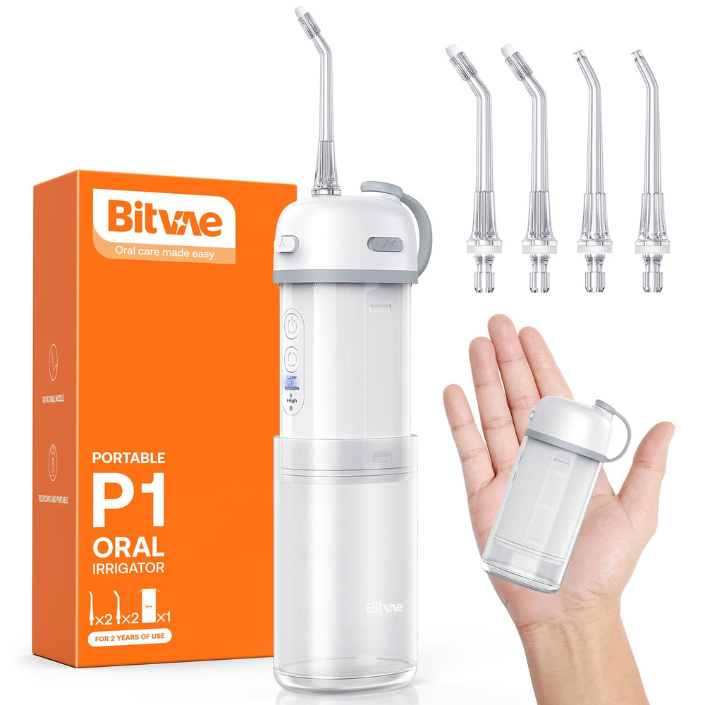 Bitvae P1 portable mini dental flosser in frost white