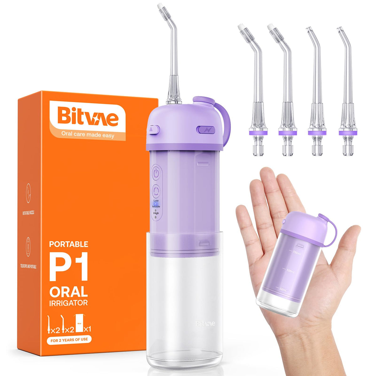 Bitvae P1 Water Dental Flosser purple on display