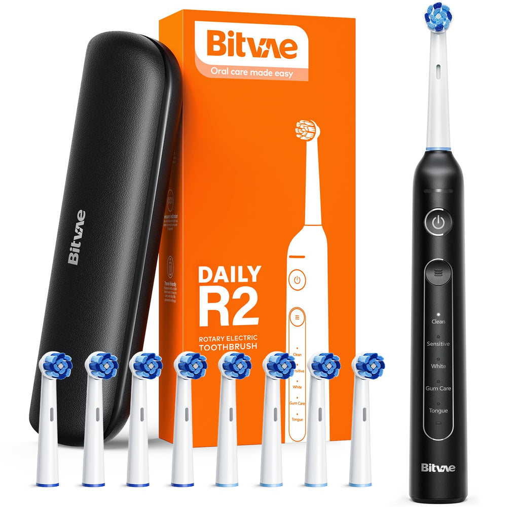 Bitvae R2 toothbrush black front view