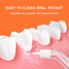 Soft rubber orthodontic tip designed for gentle rinsing