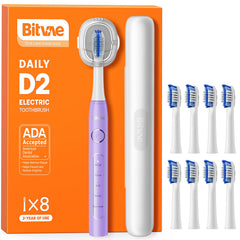 Bitvae D2 Ultrasonic Electric Toothbrush Purple with 60-Day Battery Life