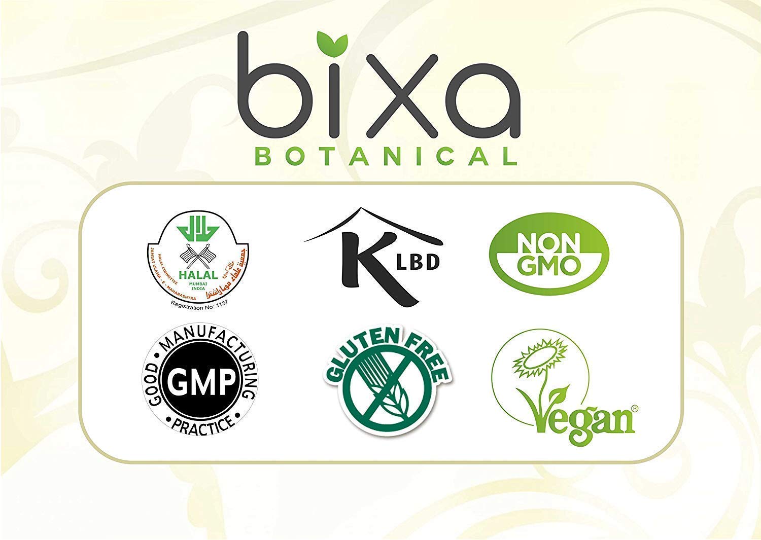 Box and bottle packaging of bixa BOTANICAL Ayurvedic supplement