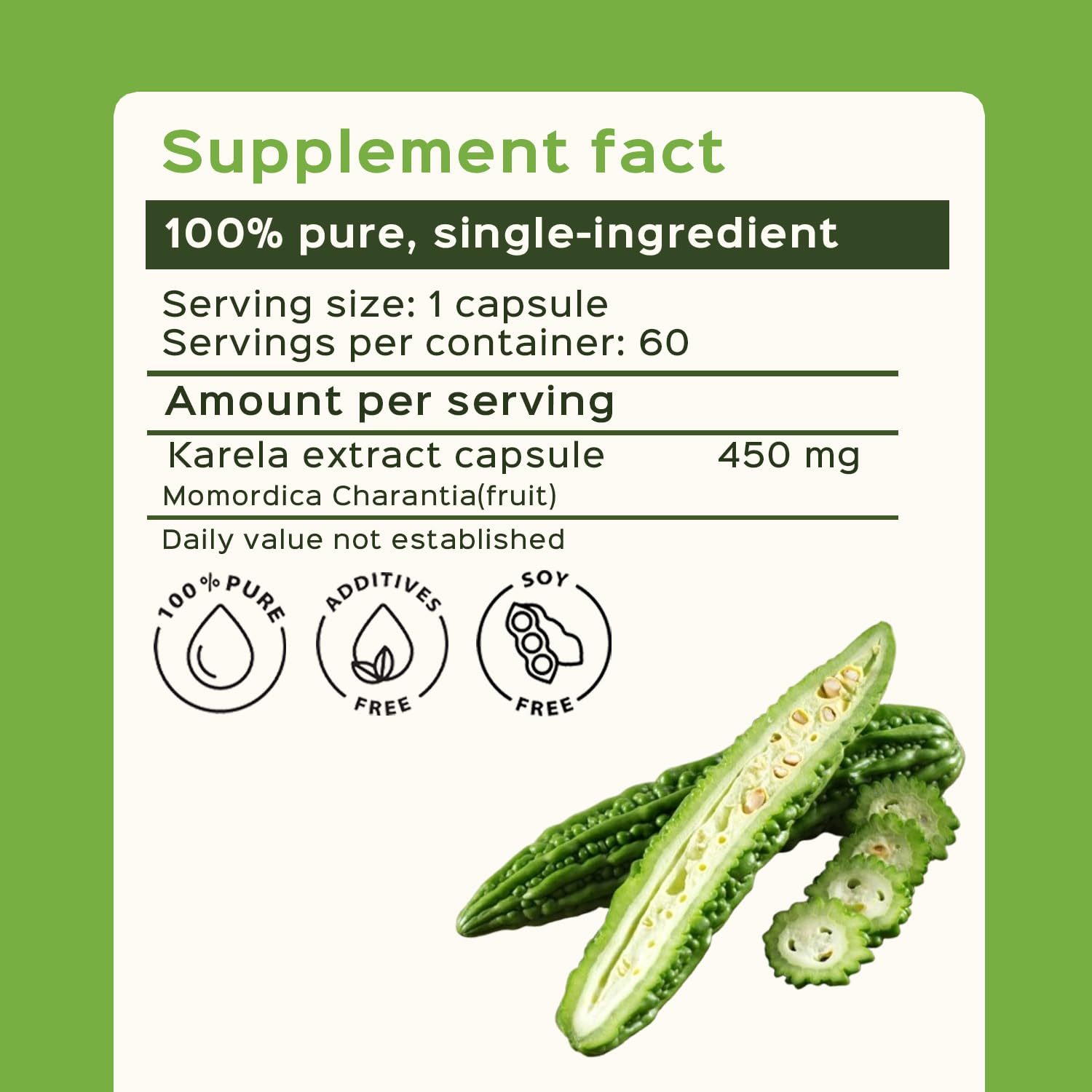 60-count bottle of Karela capsules